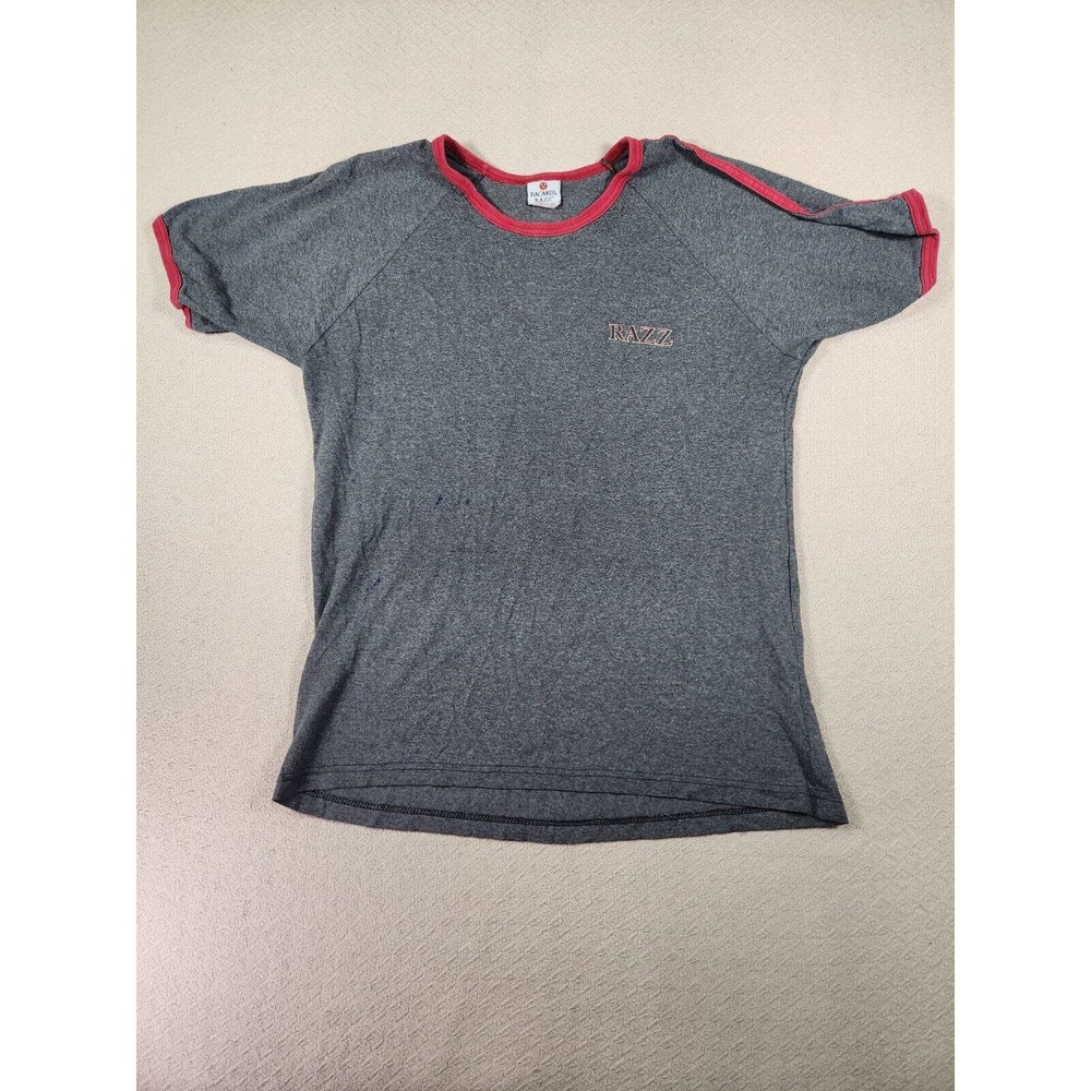 Bacardi Razz Shirt Mens Large L Regular‎ Cotton Drink Party Crew Neck Draft